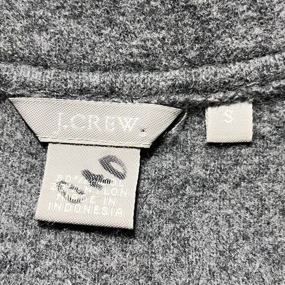 J Crew Vest Wool Blend Full Zip S Gray Sleeveless Sweater Fleece Knit Mock Neck - Picture 3 of 5